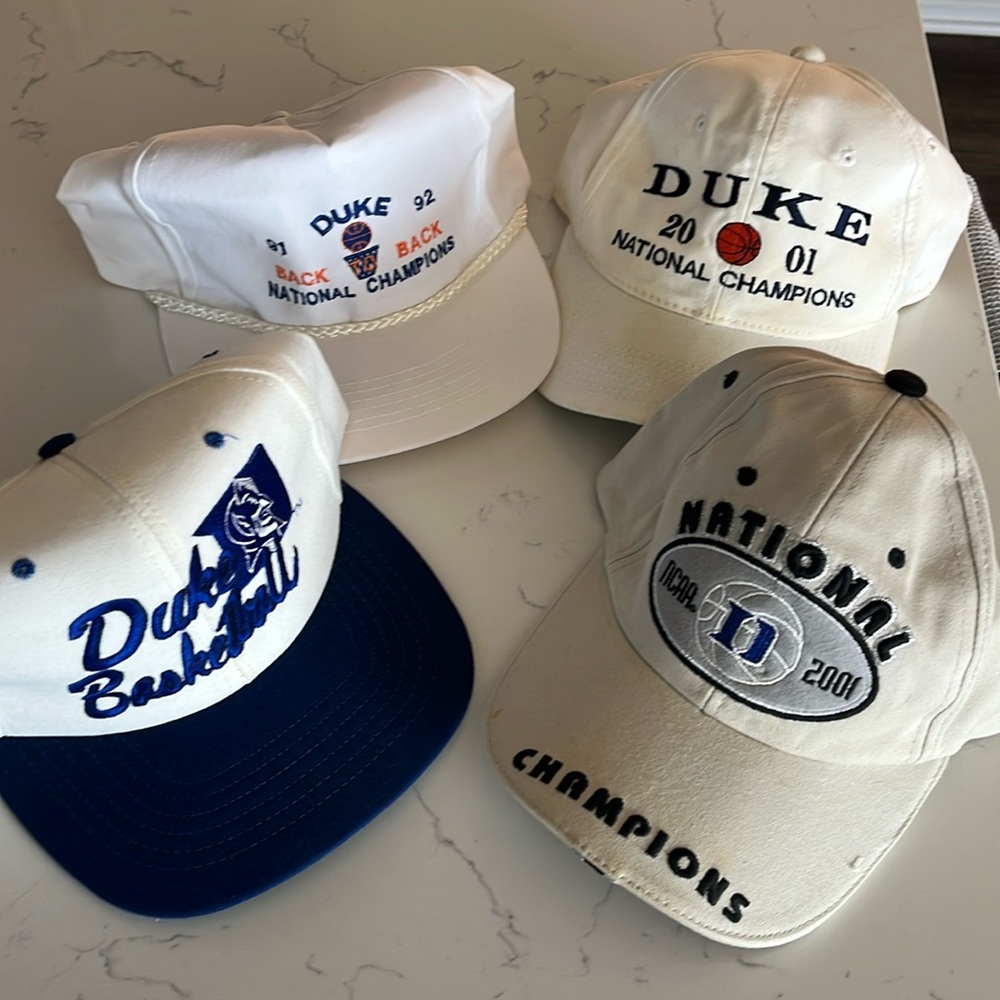 Four Duke basketball hats men’s ‘01, 91-92